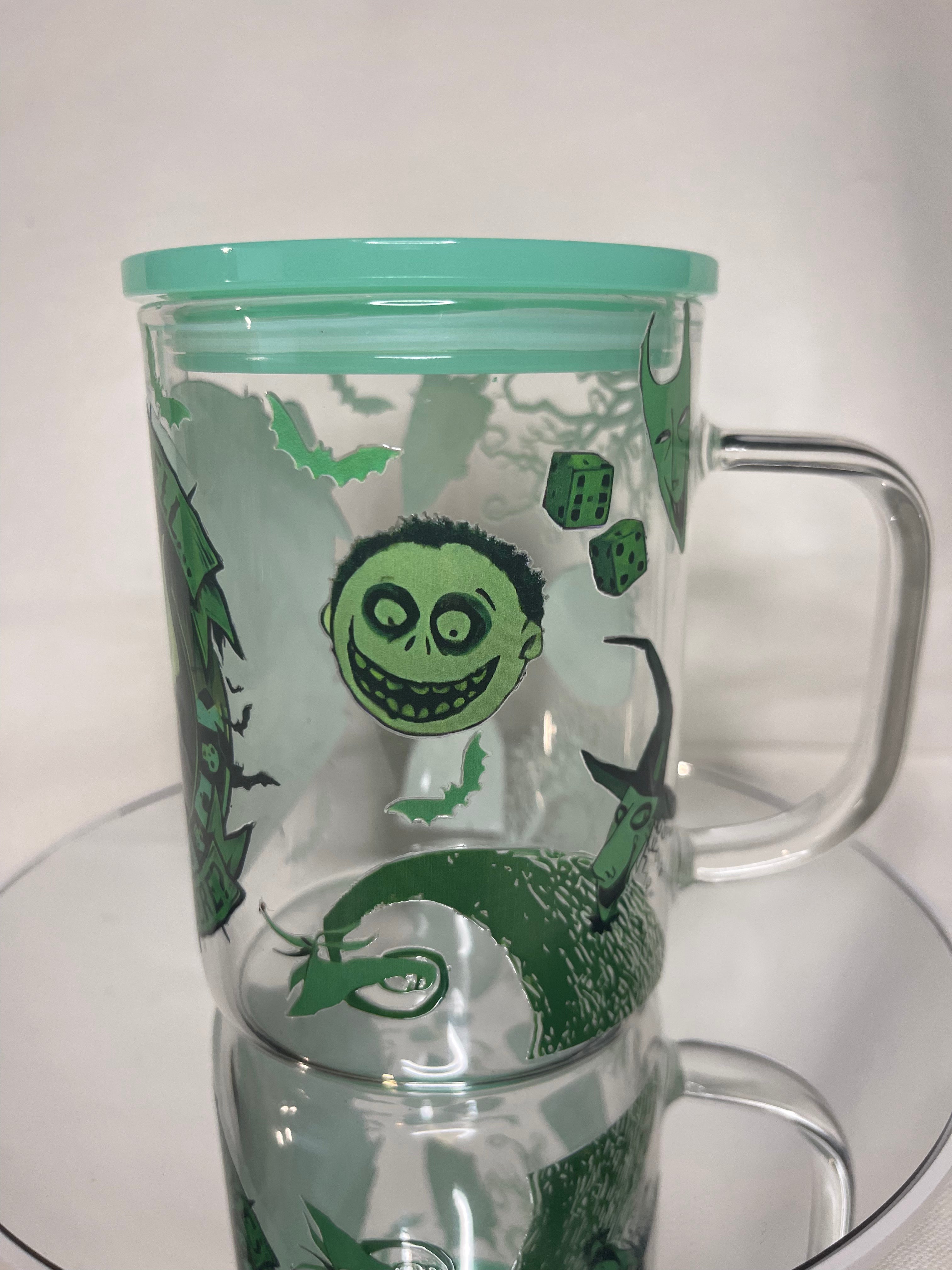 Oggie and Friends Mug with Lid and Glass Straw