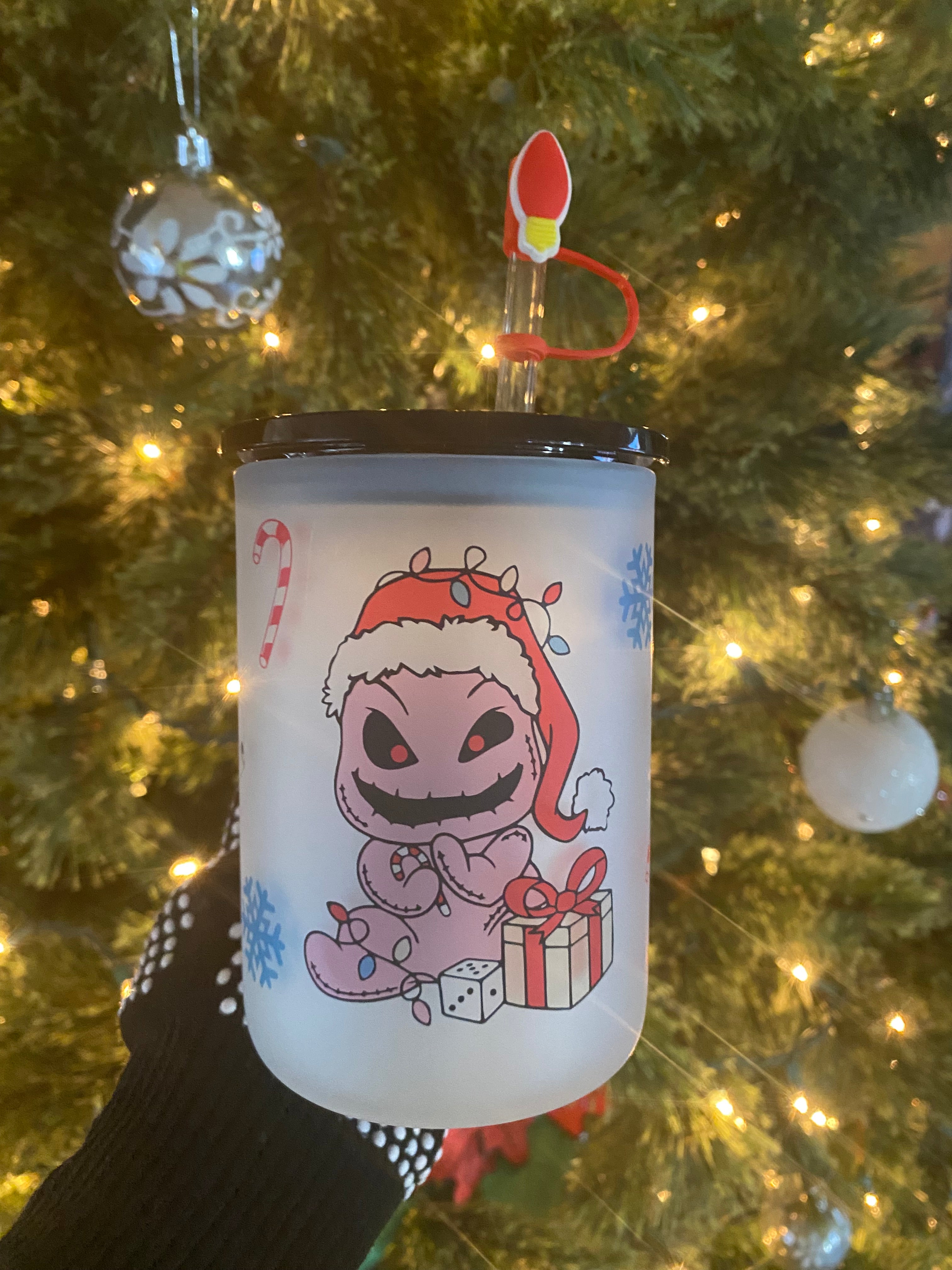 Santa Pink Oggie 15oz Frosted Mug