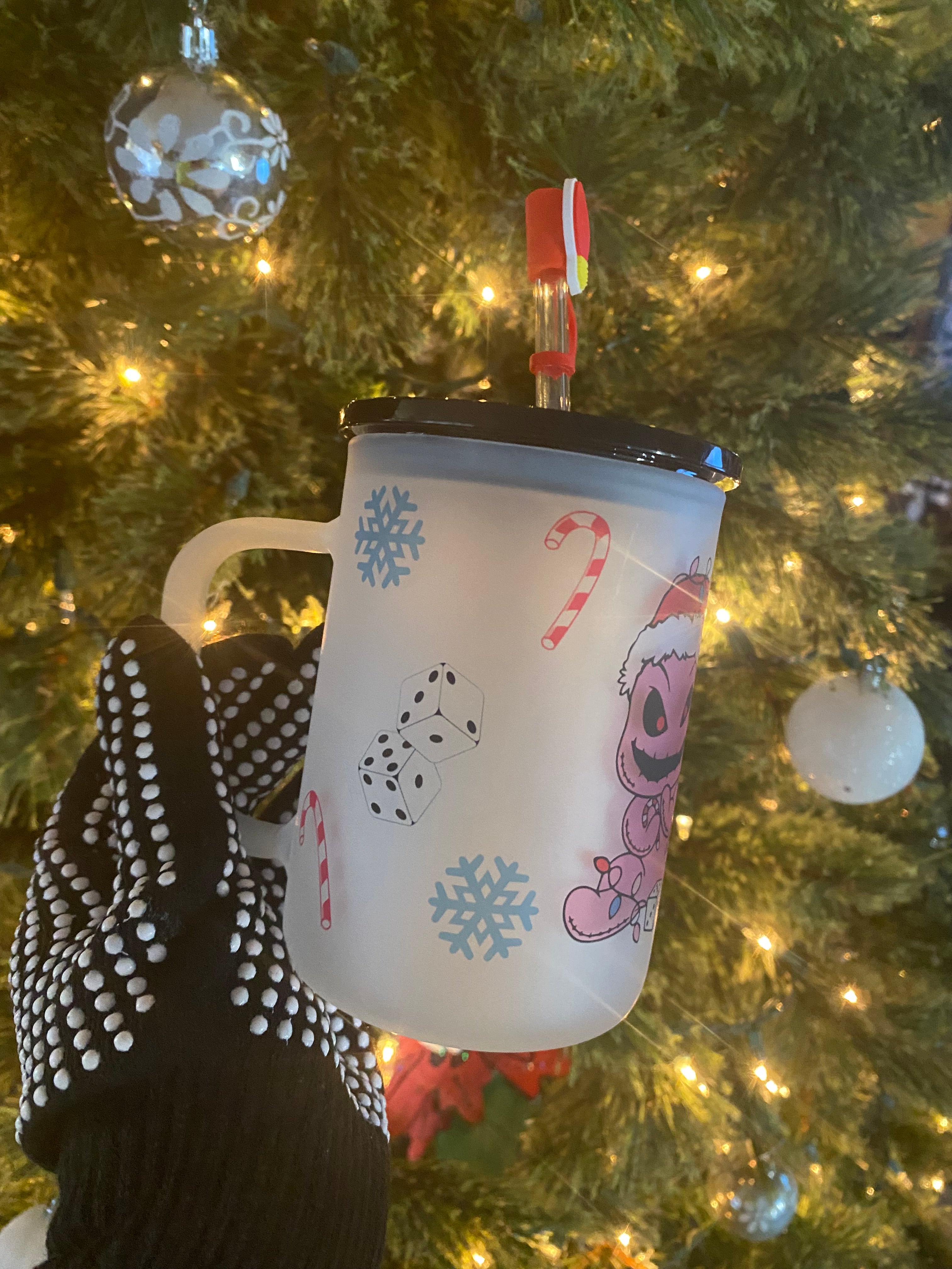 Santa Pink Oggie 15oz Frosted Mug