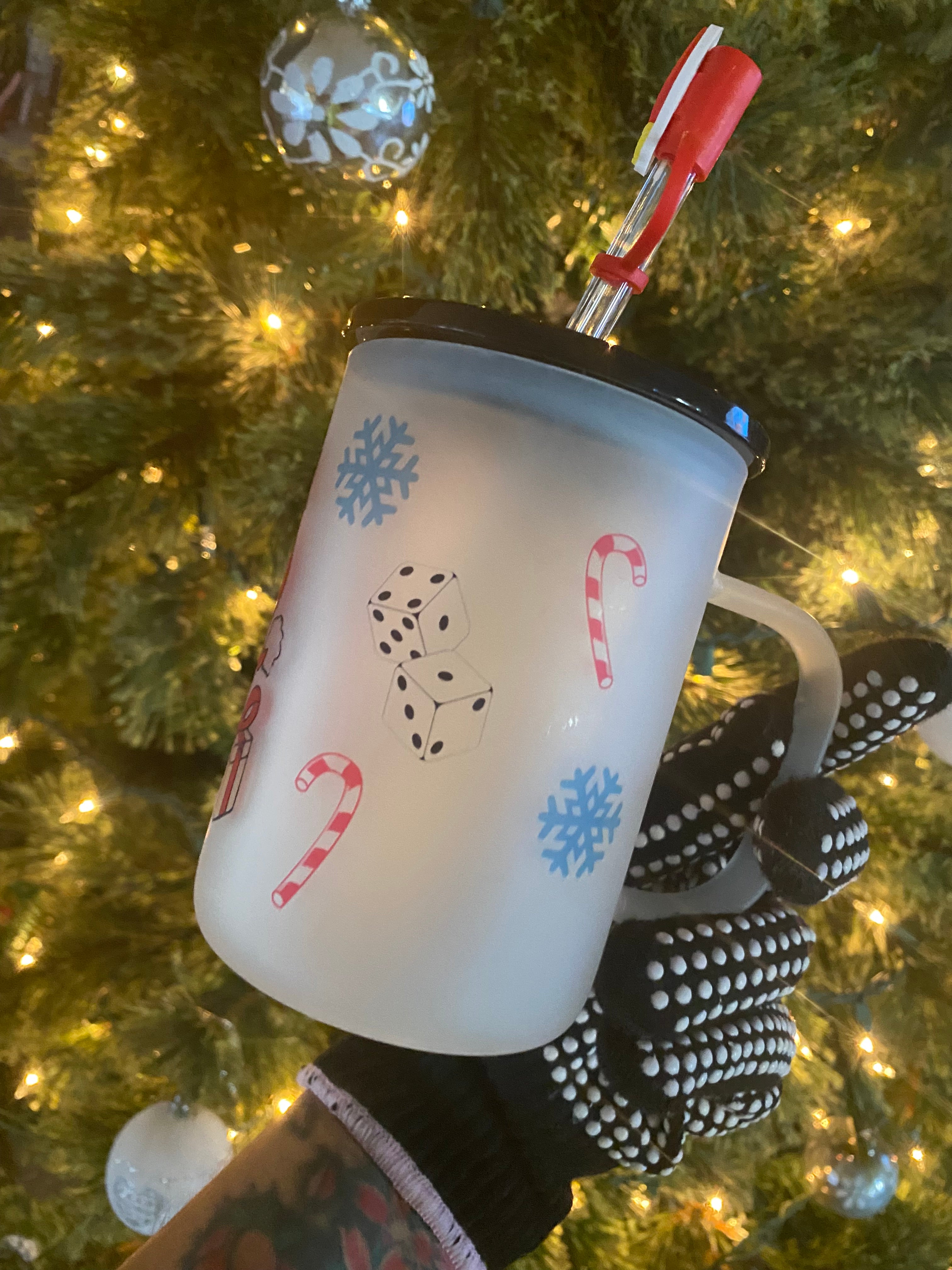 Santa Pink Oggie 15oz Frosted Mug