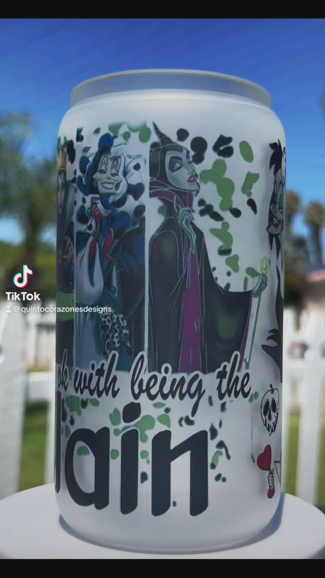 I'm Ok With Being a Villains 16oz Glass Can, Ursula Cruella, Maleficent Evil, Villains Sublimation, Villains