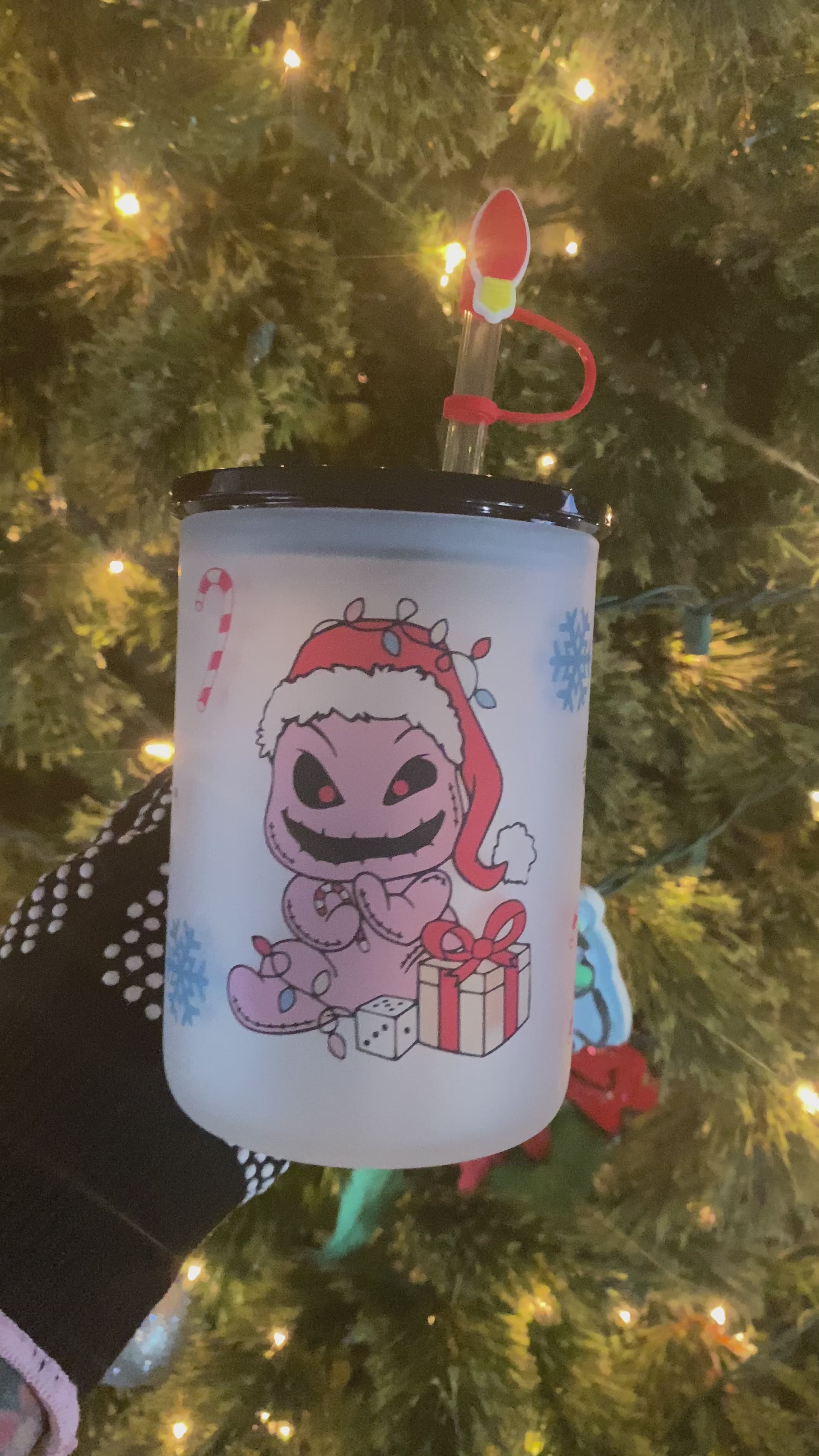 Santa Pink Oggie 15oz Frosted Mug